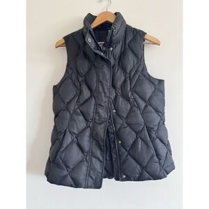 Eddie Bauer Thick Vest Quilted Puffy Goose Down Warm Soft Womens Size Med Black